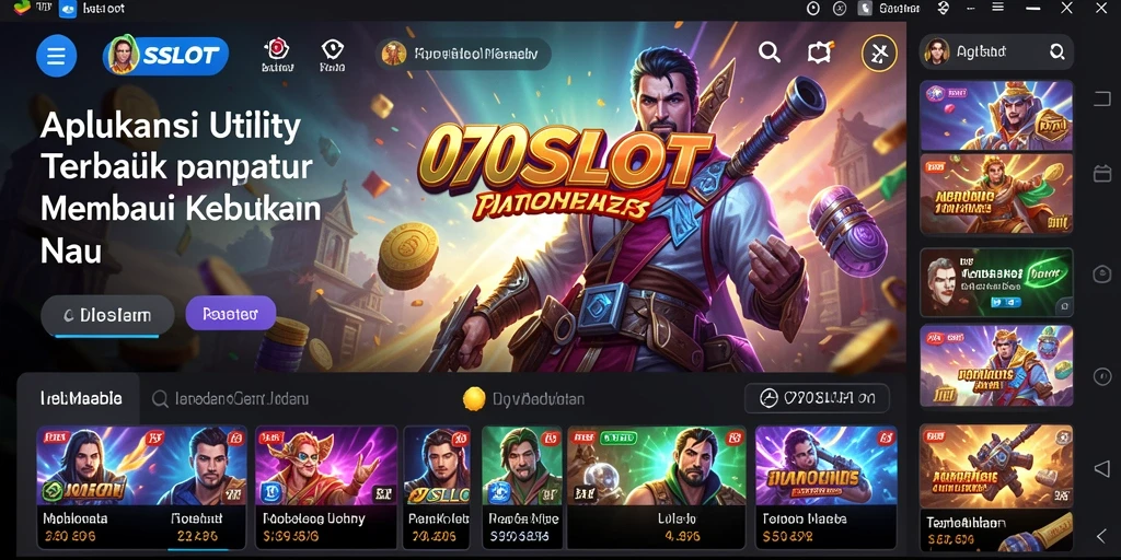 Tampilan aplikasi 070SLOT yang modern dan fungsional.