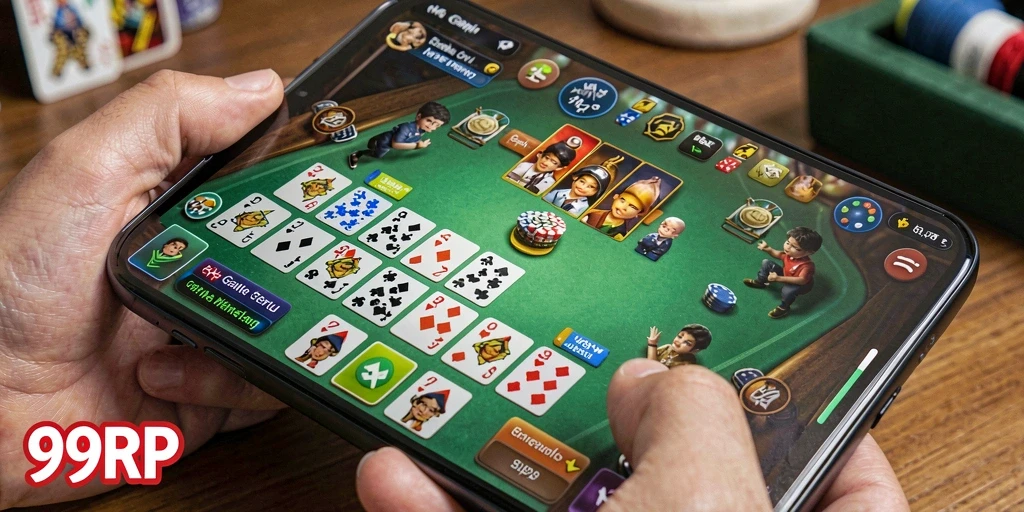 Screenshot gameplay 99RP yang menampilkan suasana bermain Gaple.