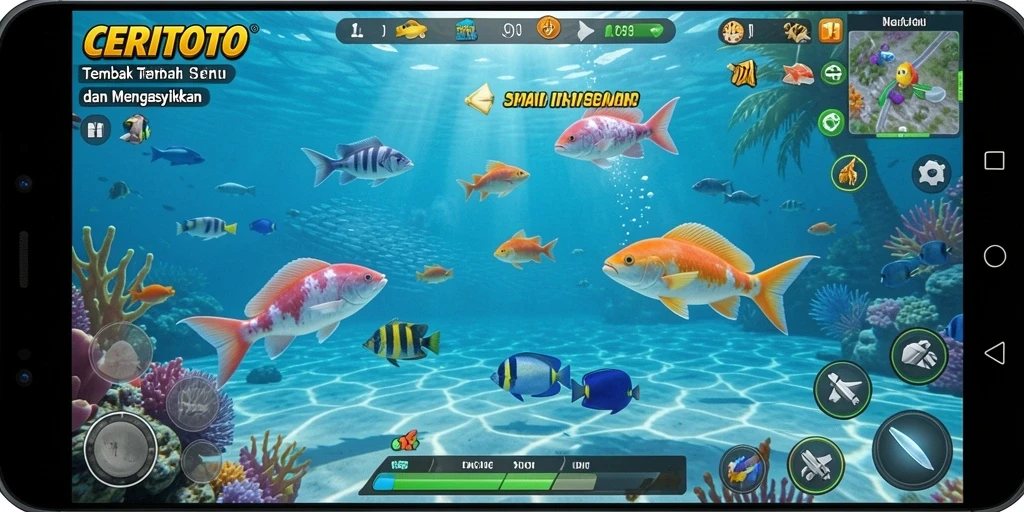 Gameplay menarik CERITOTO dengan aksi menembak ikan.