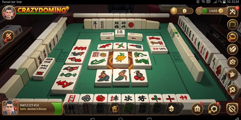 Tampilan gameplay menawan dengan ubin Mahjong yang berwarna-warni.