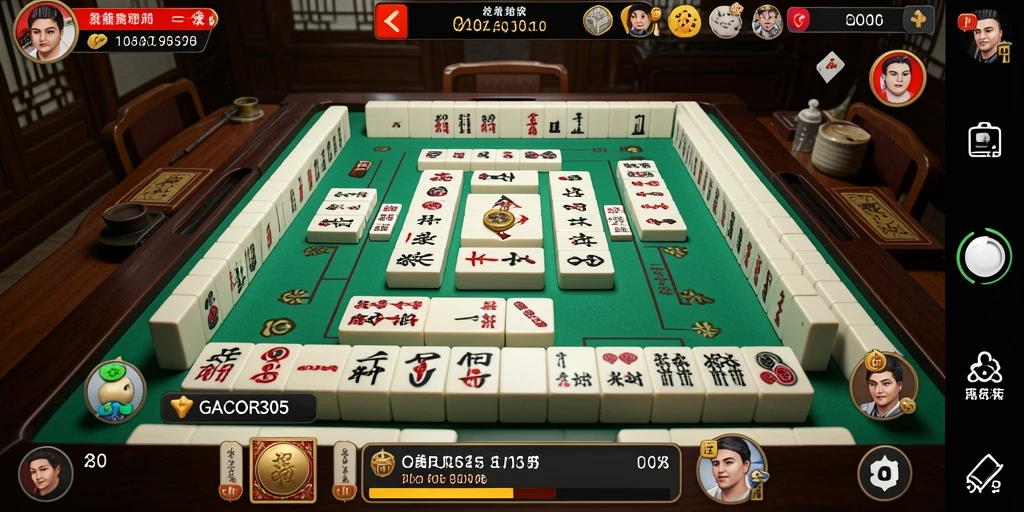 Screenshot menampilkan gameplay seru GACOR305 dengan elemen Mahjong.