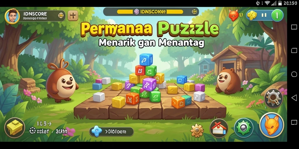 Tangkapan layar IDNSCORE menampilkan gameplay puzzle yang menarik dan menantang.