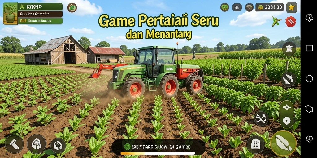 Gameplay KKRP menampilkan aktivitas bertani yang menyenangkan dan menarik.