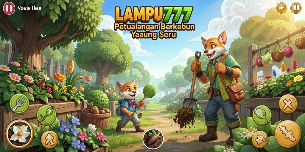Screenshot gameplay <strong>LAMPU777</strong> menampilkan aktivitas berkebun yang seru dan menyenangkan.