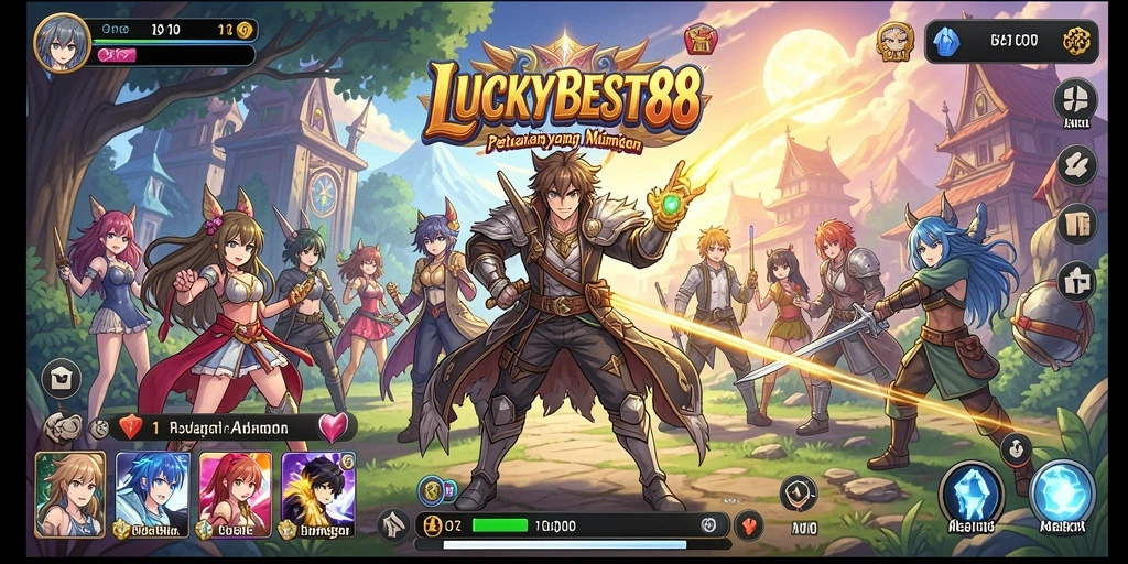 Tampilan gameplay menawan dalam LUCKYBEST88 dengan karakter ikonik Anime.