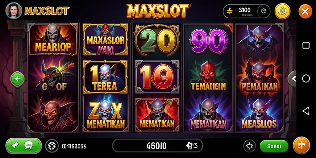 Screenshot dari gameplay menakutkan di MAXSLOT.