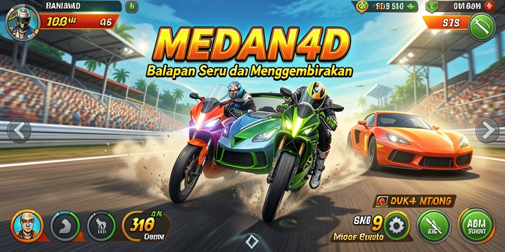 Tampilan gameplay yang mendebarkan dalam MEDAN4D dengan balapan penuh aksi.