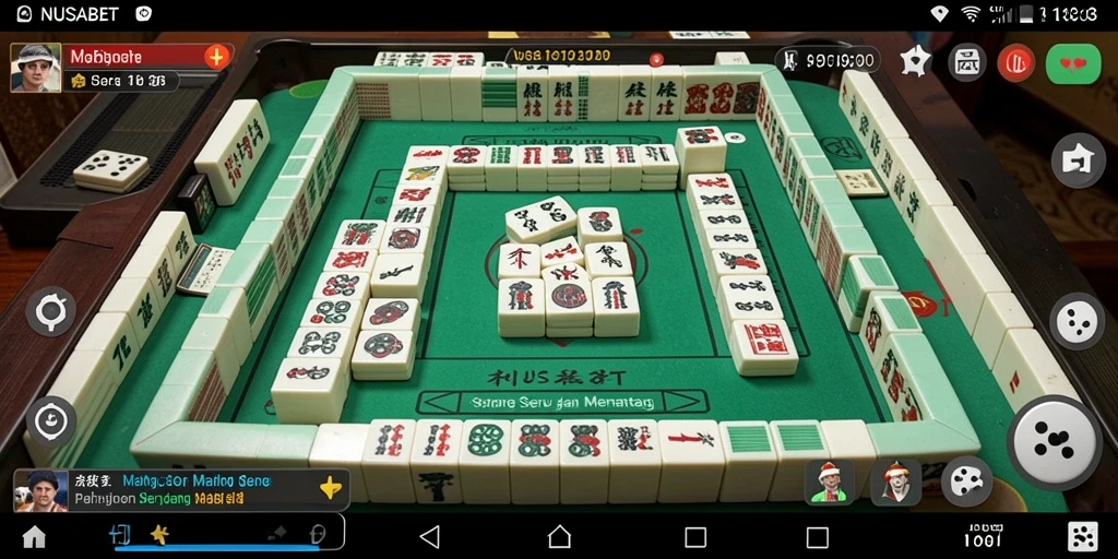 Tampilan menarik gameplay NUSABET dengan Mahjong yang seru.