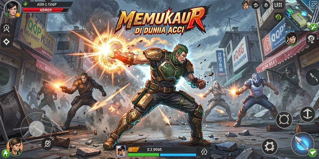 Tangkapan layar gameplay QQRP menunjukkan aksi bertarung yang mendebarkan.