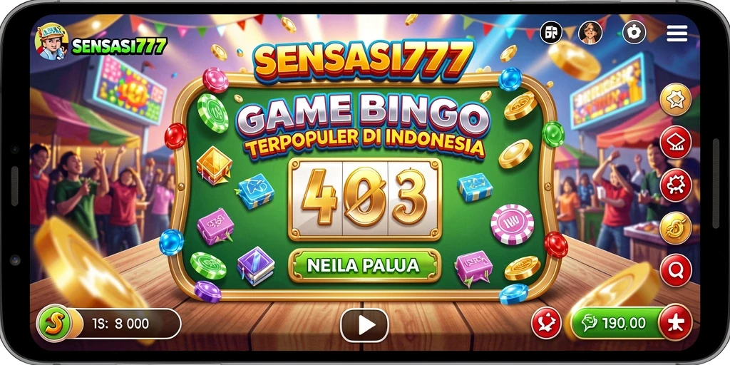 Tampilan antarmuka menarik dalam SENSASI777 saat bermain Bingo.