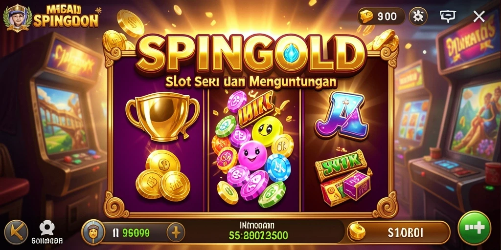 Tampilan gameplay SPINGOLD yang mengasyikkan dan penuh warna.