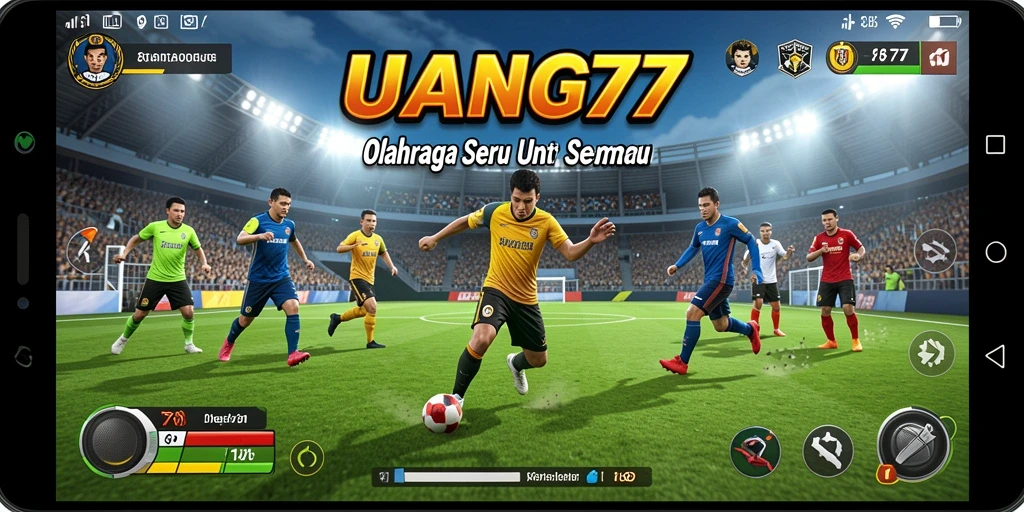 Screenshot utama UANG77 menampilkan momen intens dalam pertandingan olahraga.